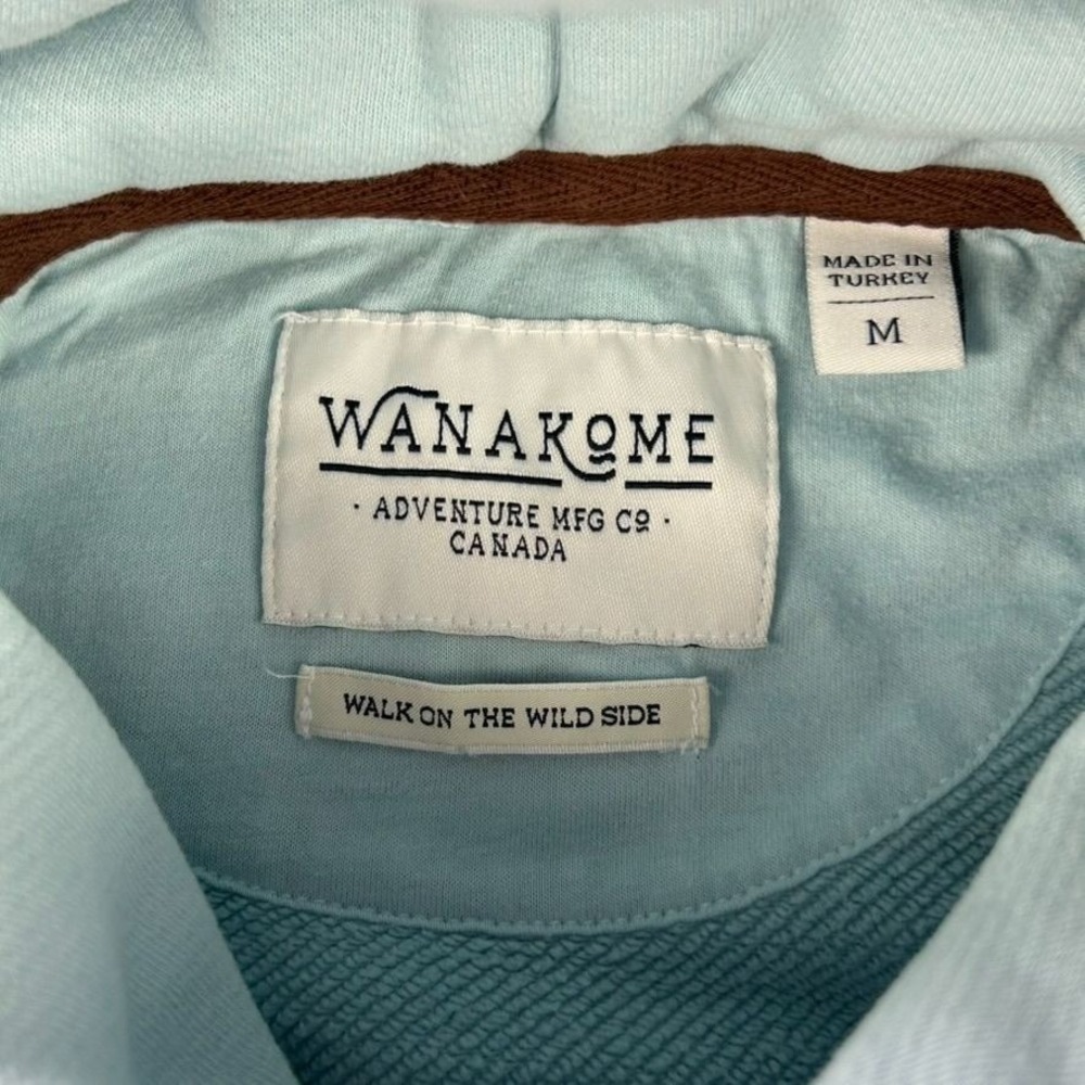 Wanakome Color Block Pullover Hoodie Womens Medium Aqua Green Mint Athleisure - Picture 4 of 11